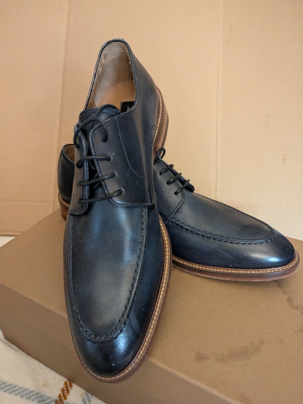 Men's Apron-Toe Men's Derby ShoesMidnight Blue 10